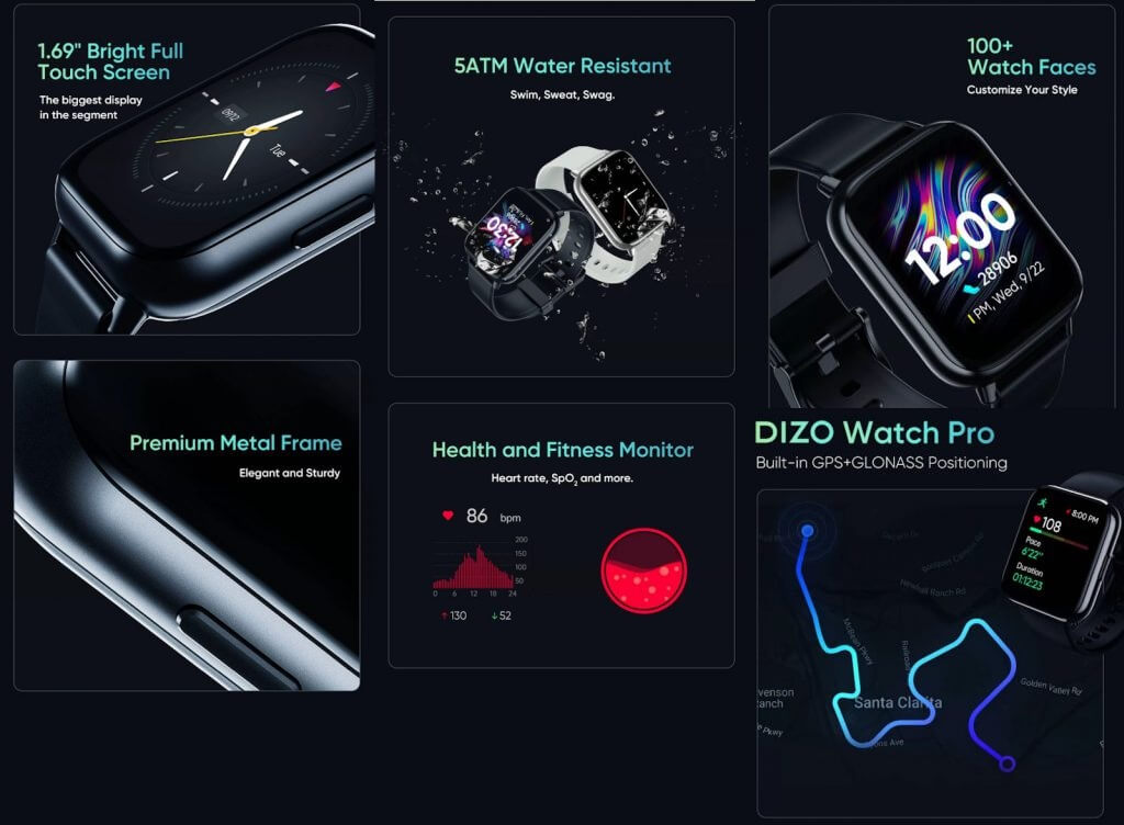 DIZO Watch 2 and DIZO Watch Pro features