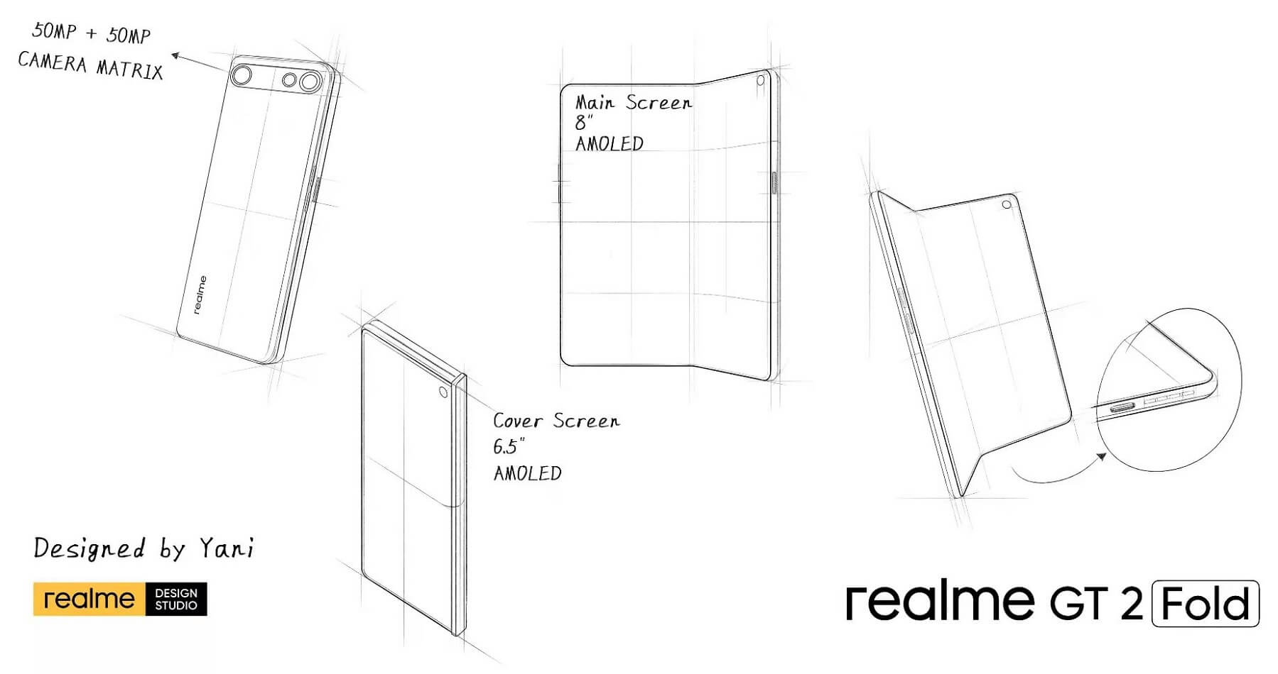 realme GT 2 Fold sketch leak