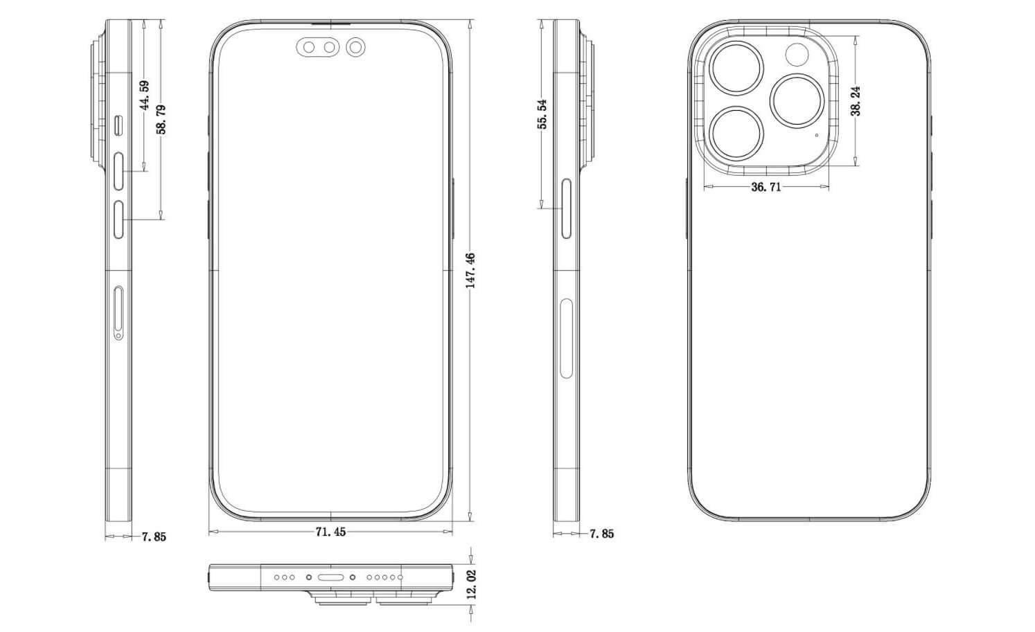 iPhone 14 Pro leak schematics