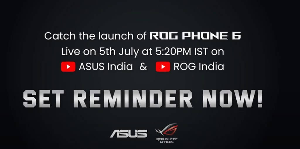 Asus ROG Phone 6 launch date India