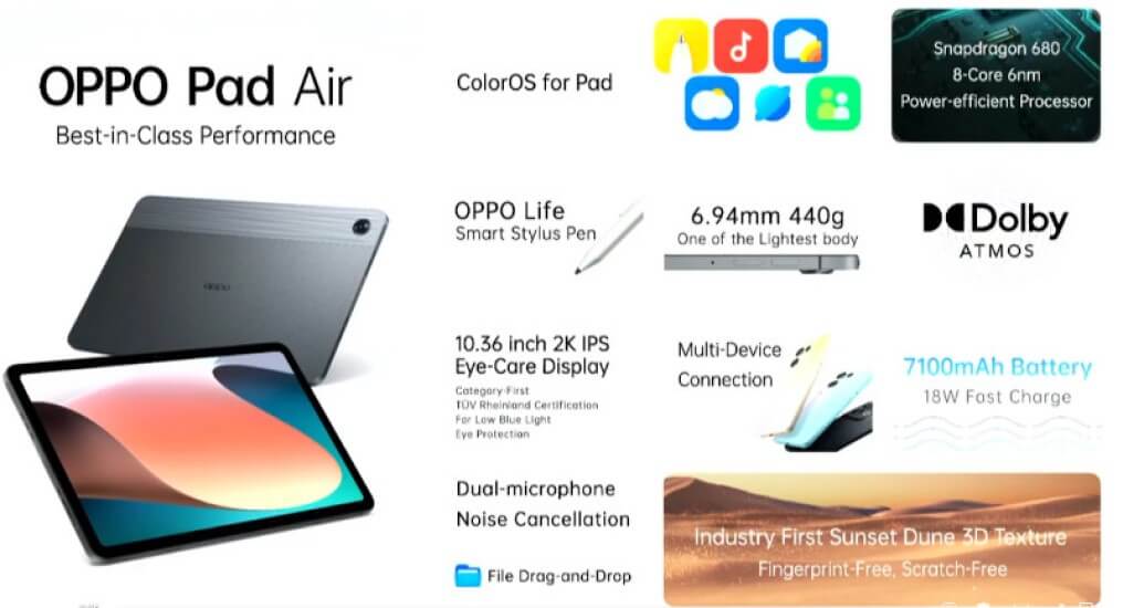 OPPO Pad Air features