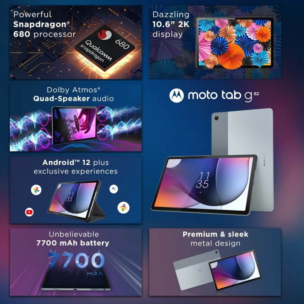 Motorola Moto tab G62 features India