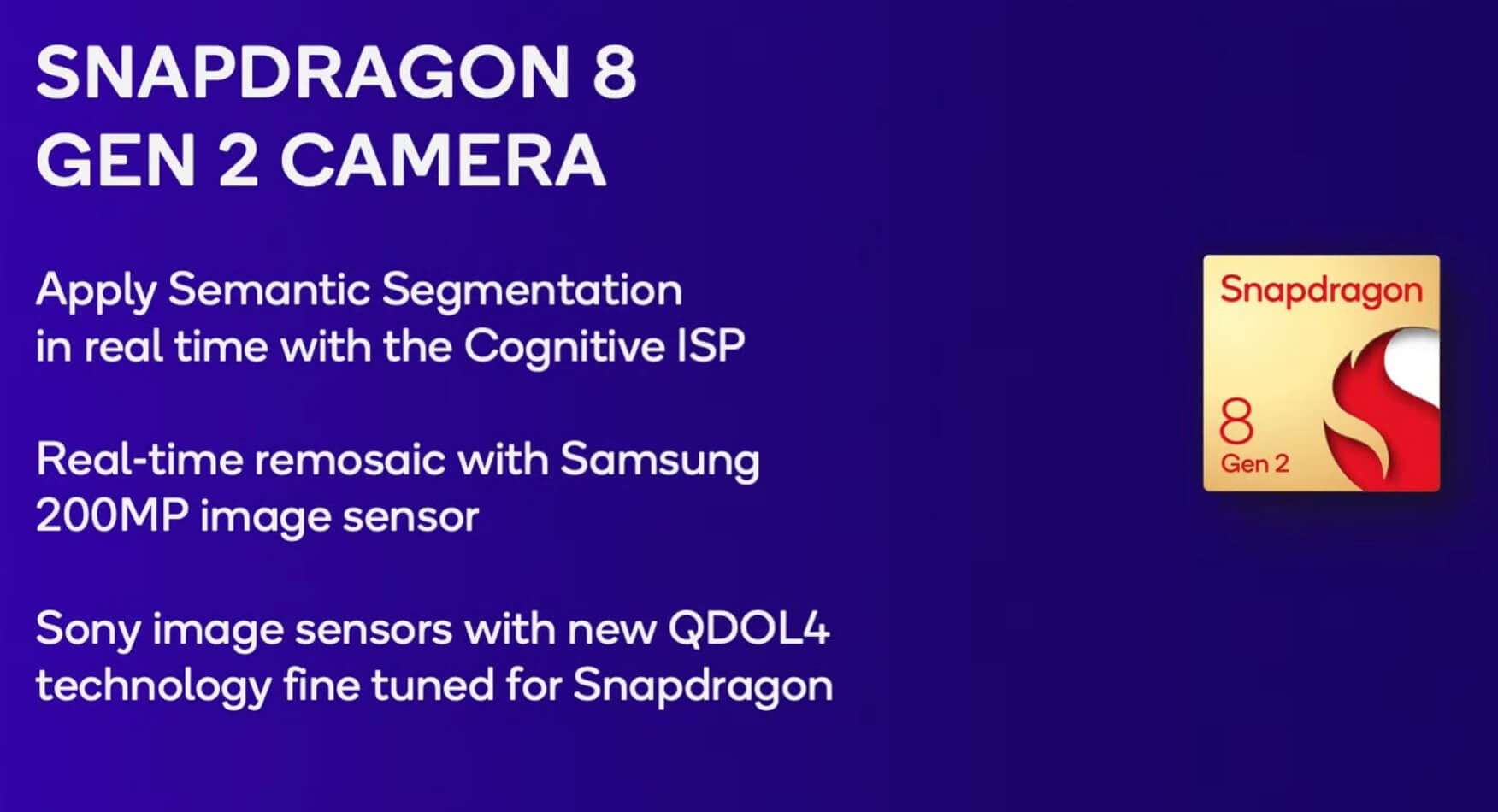 Qualcomm Snapdragon 8 Gen 2 camera