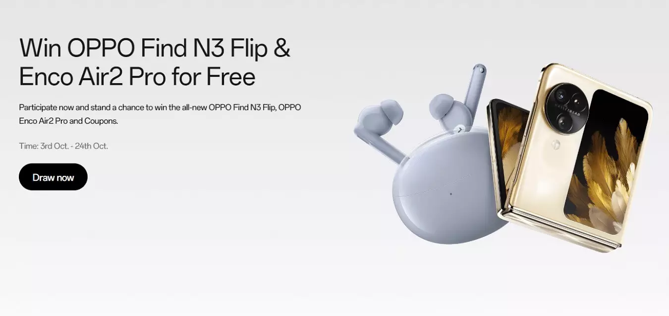 OPPO Find N3 Flip lucky draw India.