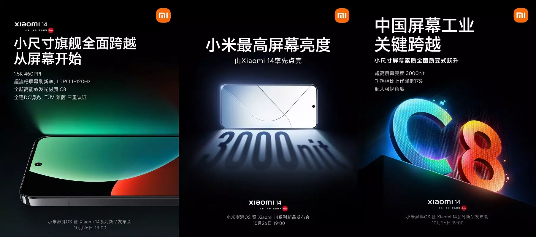 Xiaomi 14 display specs.