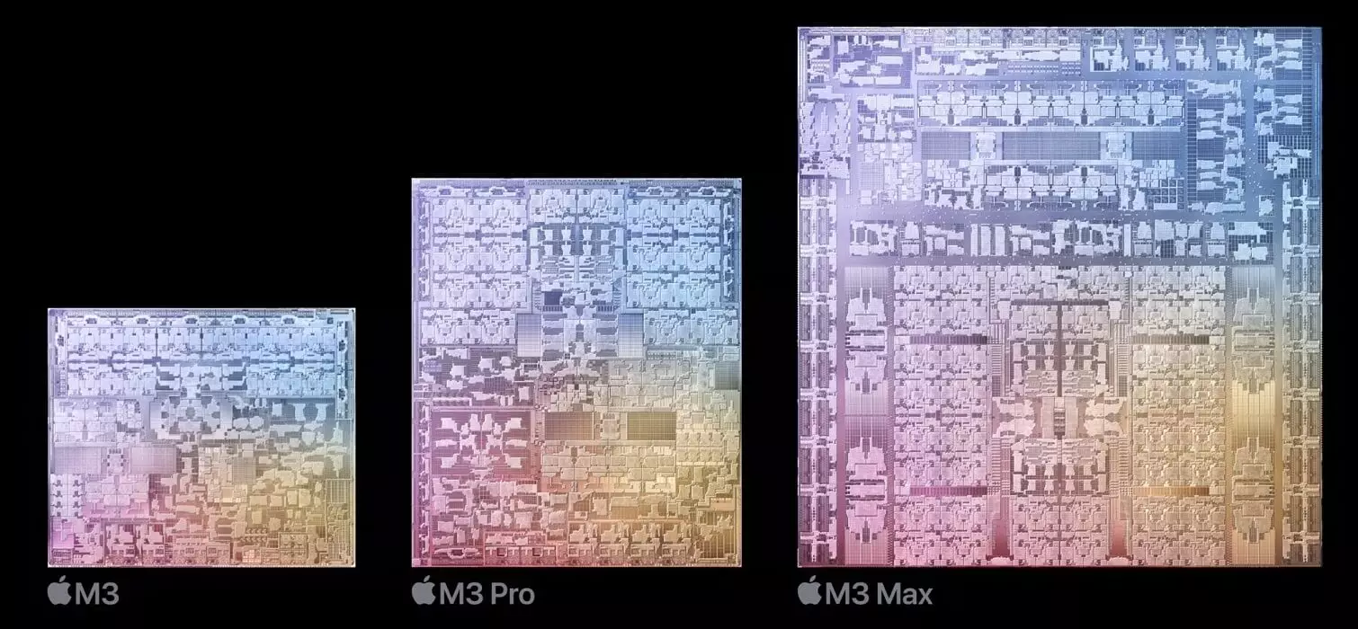 apple m3 m3 pro and m3 max Chip Design.