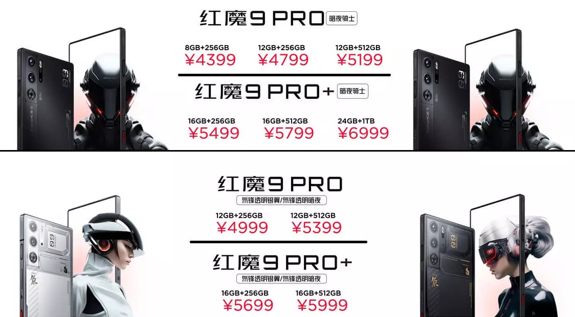 Red magic 9 Pro series Prices cn.