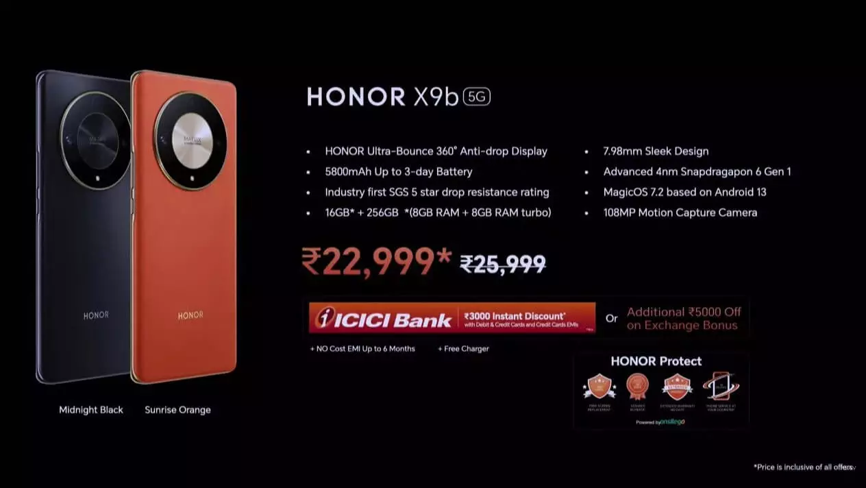 HONOR X9b India launch offer price.