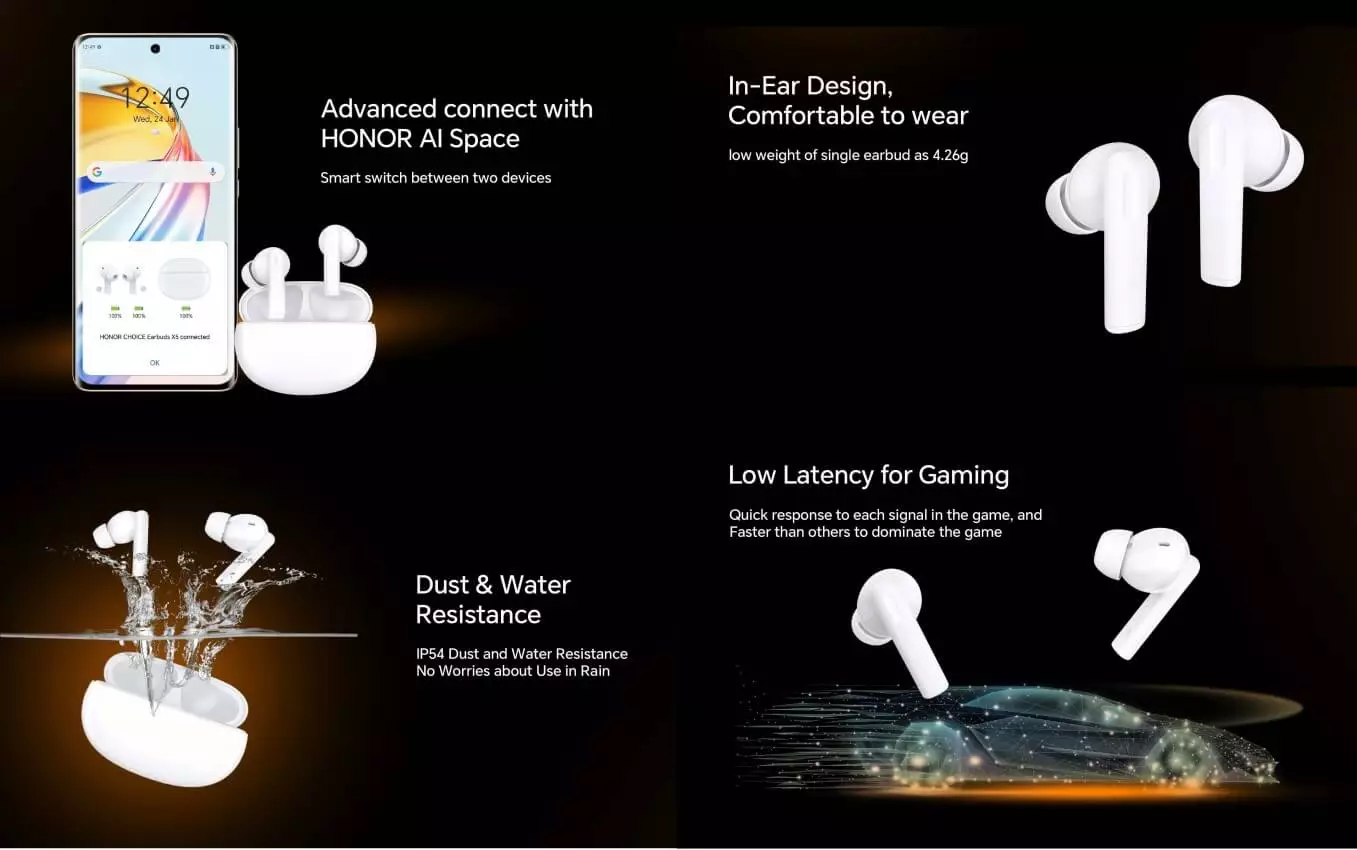 honor choice earbuds x5 features India.