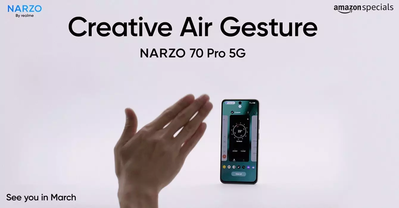 Realme Narzo 70 Pro 5G Air Gesture teaser.