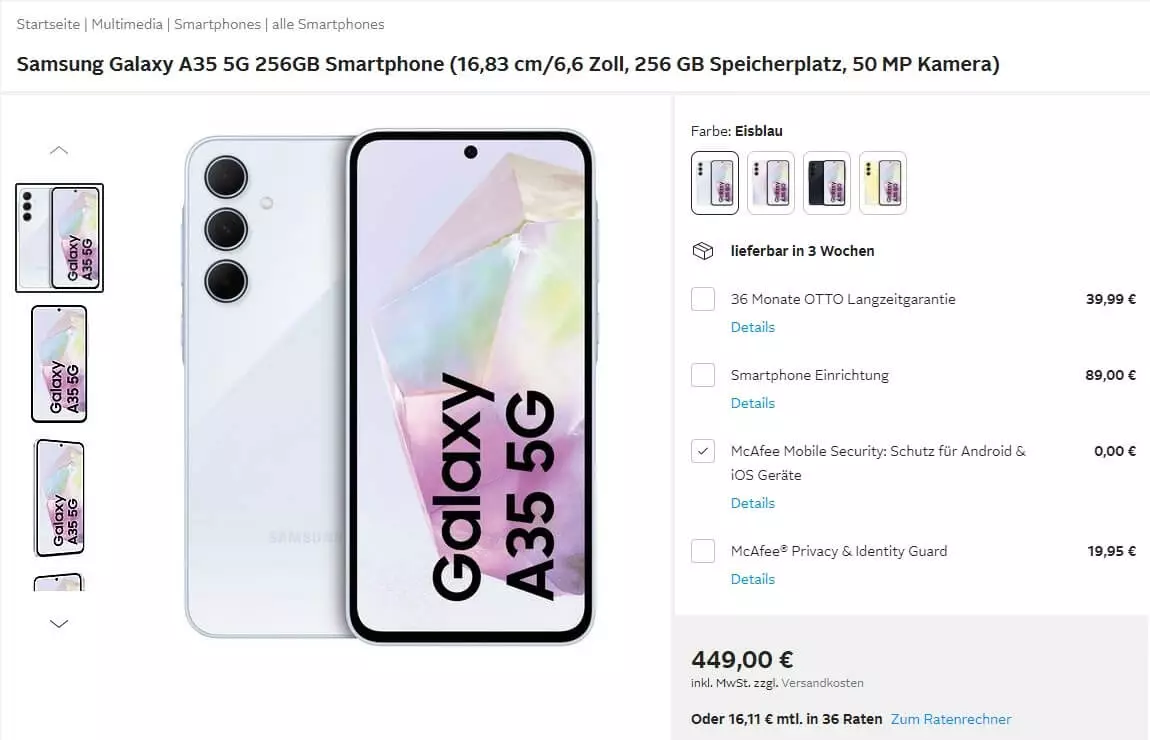 samsung galaxy a35 Prices leak.