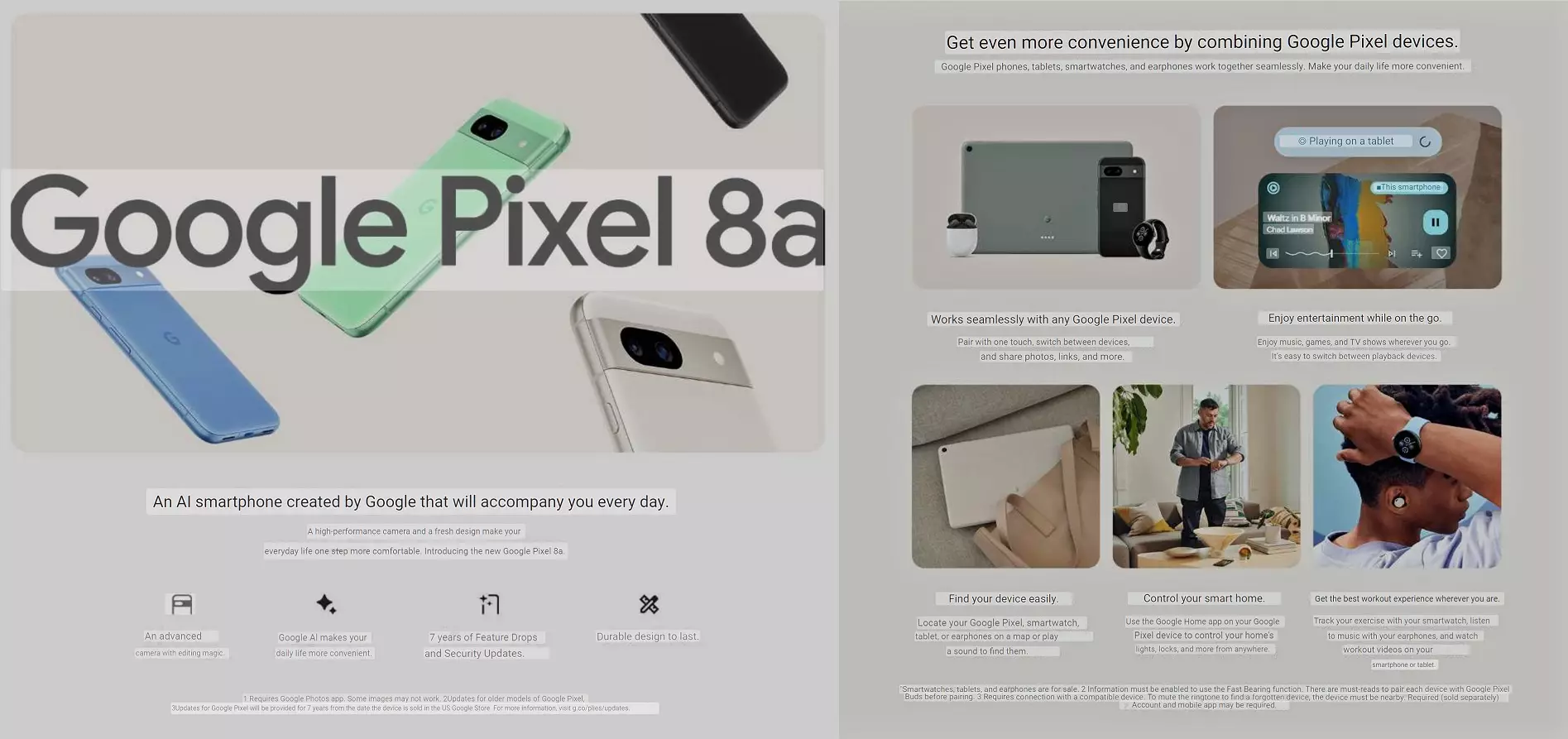 Google Pixel 8a web page leaked.