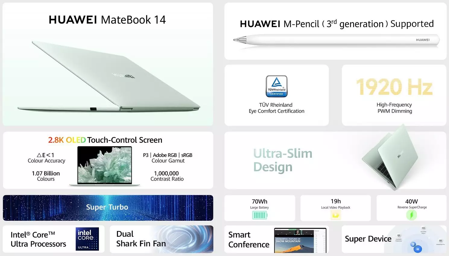 HUAWEI MateBook 14 features global.