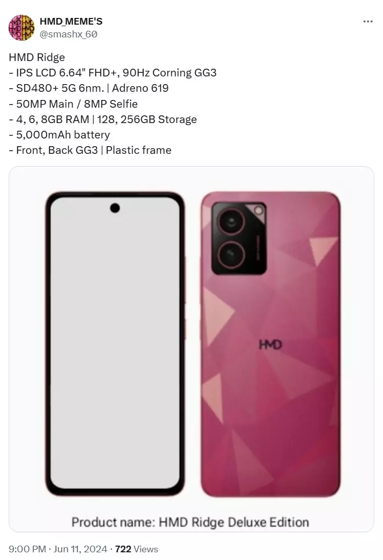 HMD Ridge specs image leak.