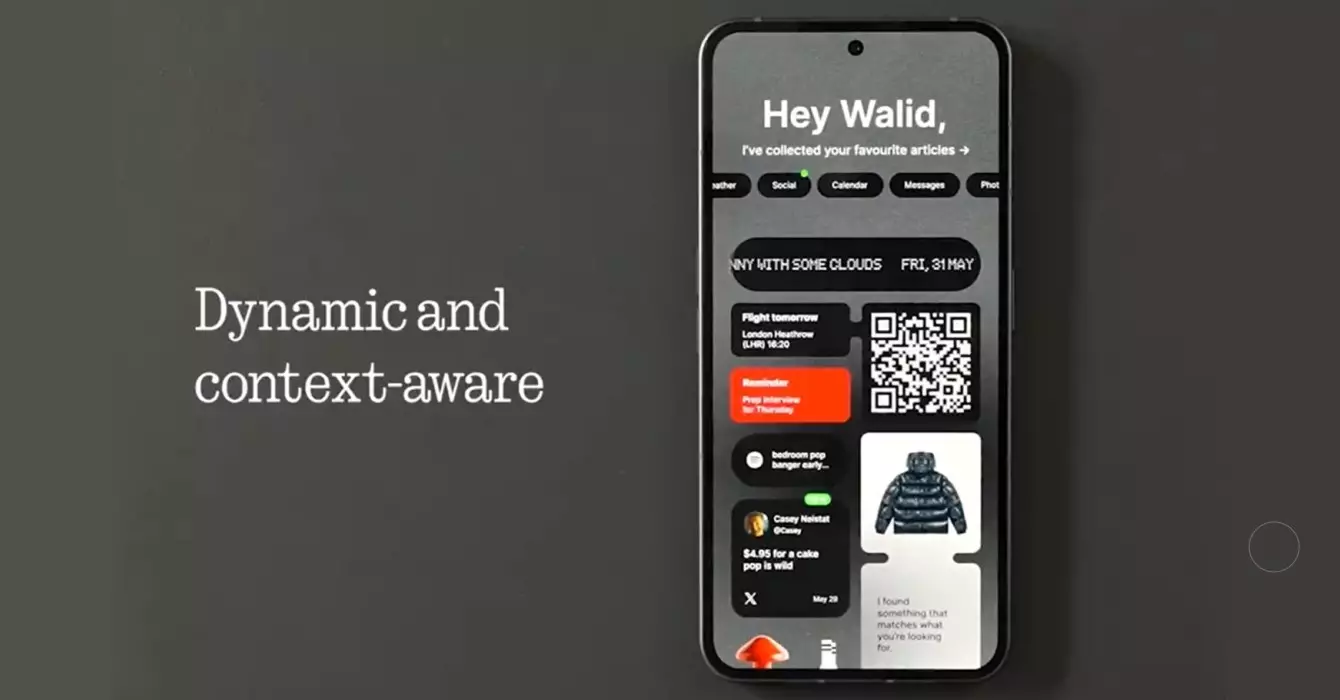 Nothing Phone 3 OS Dynamic Content Aware teaser.