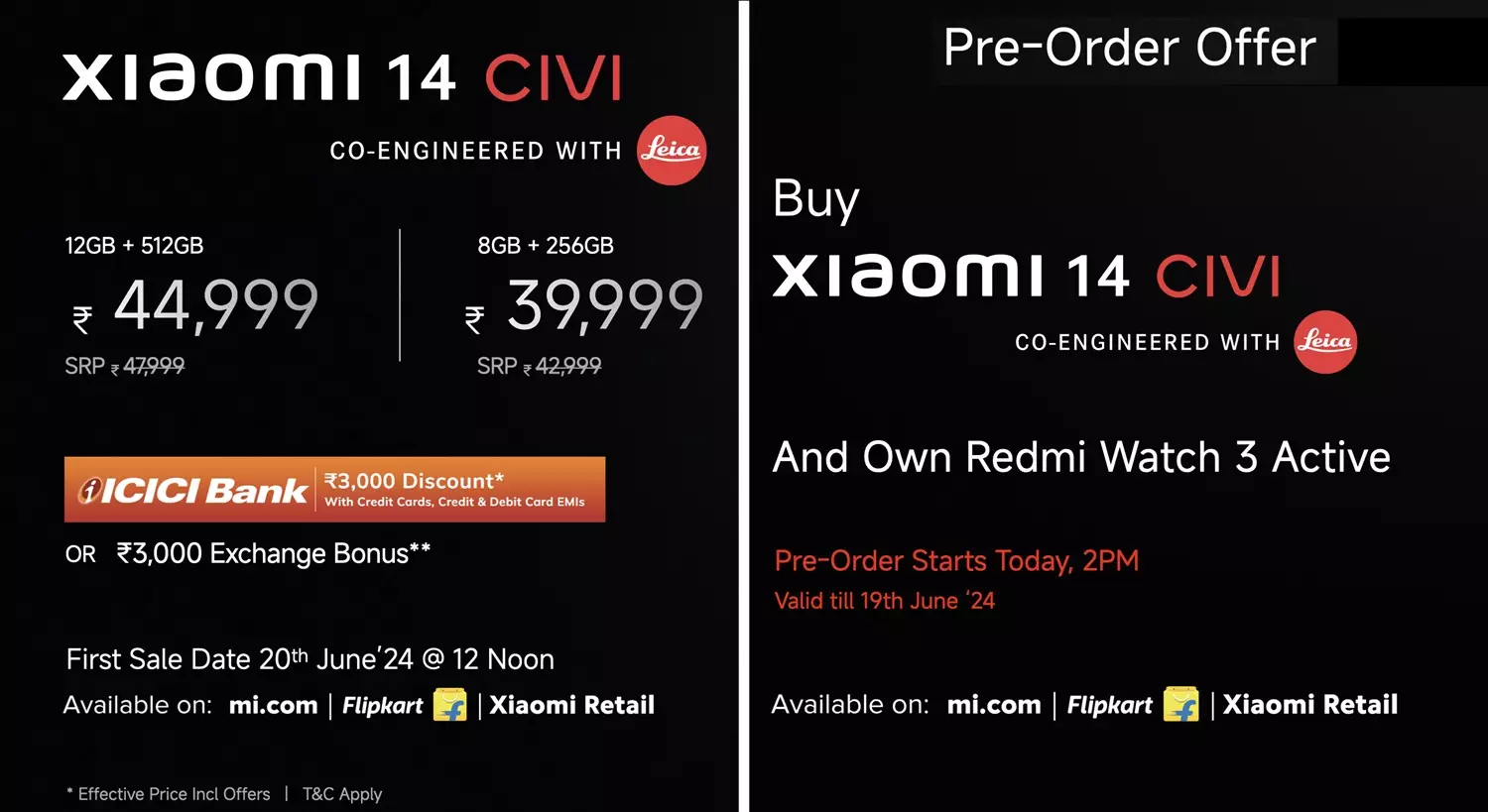 Xiaomi 14 CIVI launch offers India.