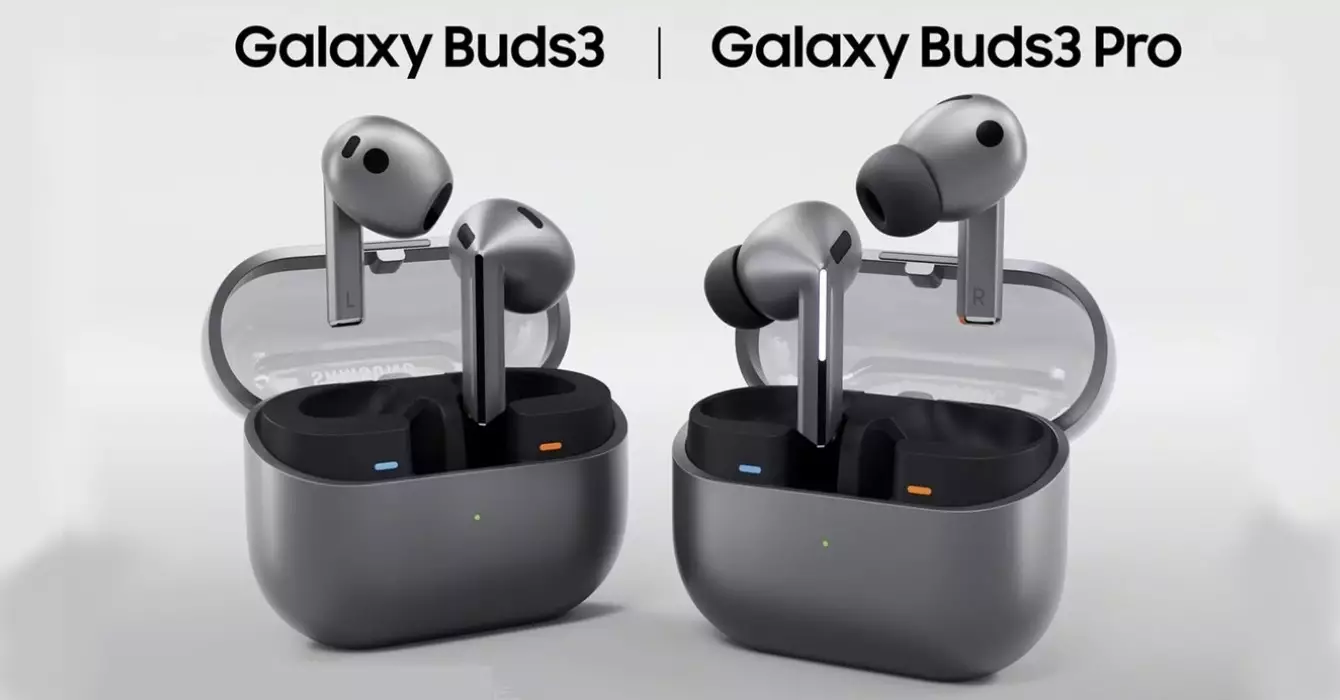 Samsung Galaxy Buds3 and Buds3 Pro.