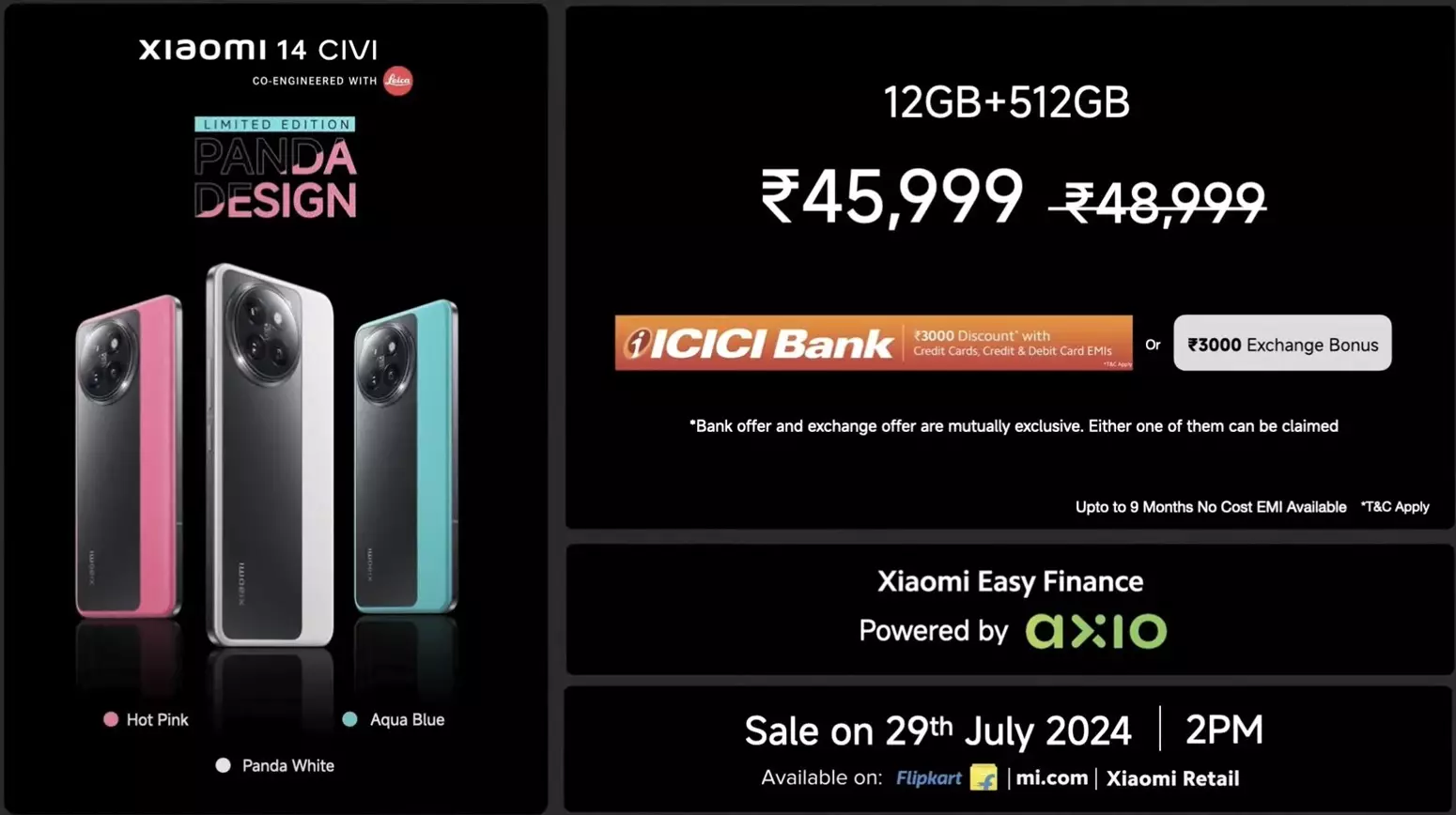 Xiaomi CIVI Limited Edition launch offers price India.