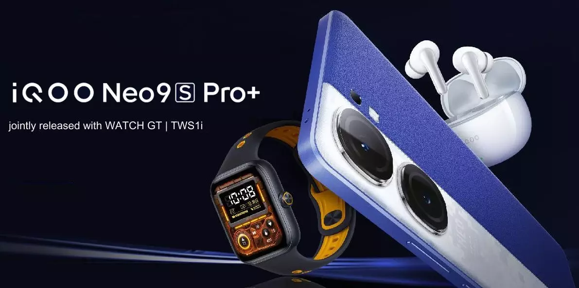 iQOO Neo9s Pro and Watch GT iQOO TWS 1i launch invite teaser.