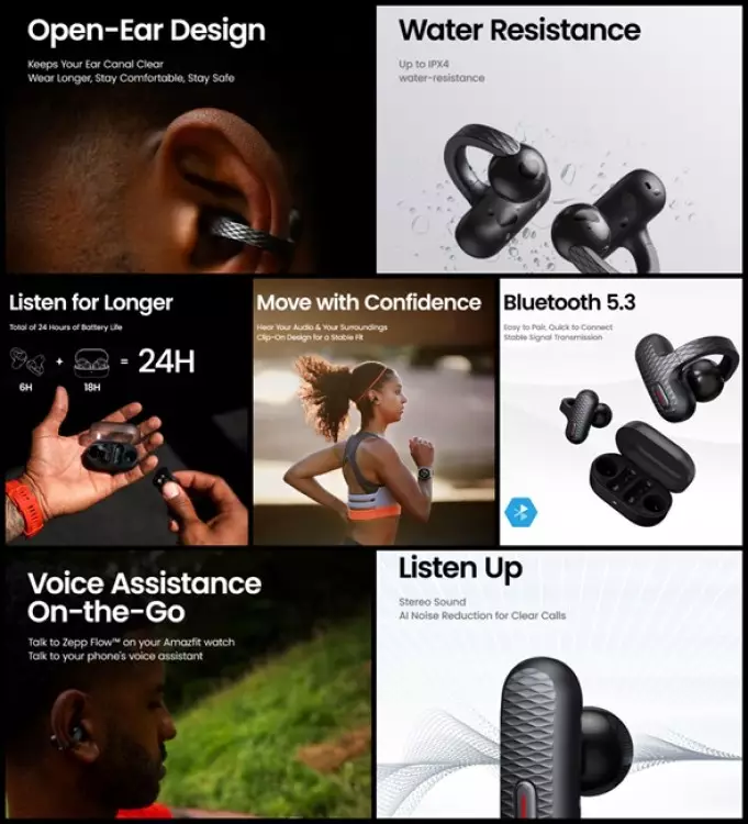 Amazfit Up Open Ear Earbuds Specs usa.