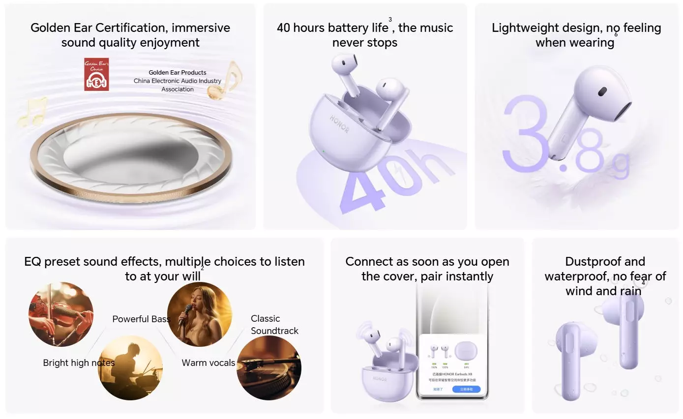 HONOR Earbuds X8 features cn.
