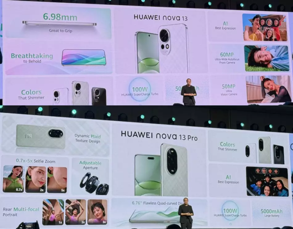 HUAWEI nova 13 and nova 13 Pro features global.