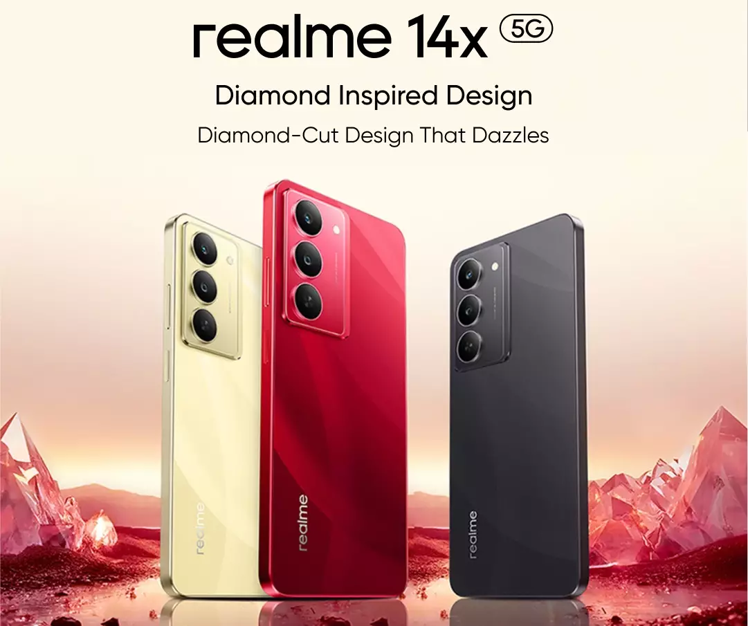 Realme 14x 5G design India.