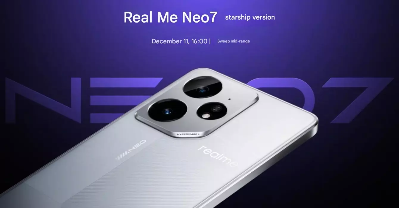 Realme Neo7 Starship Edition design teaser cn.