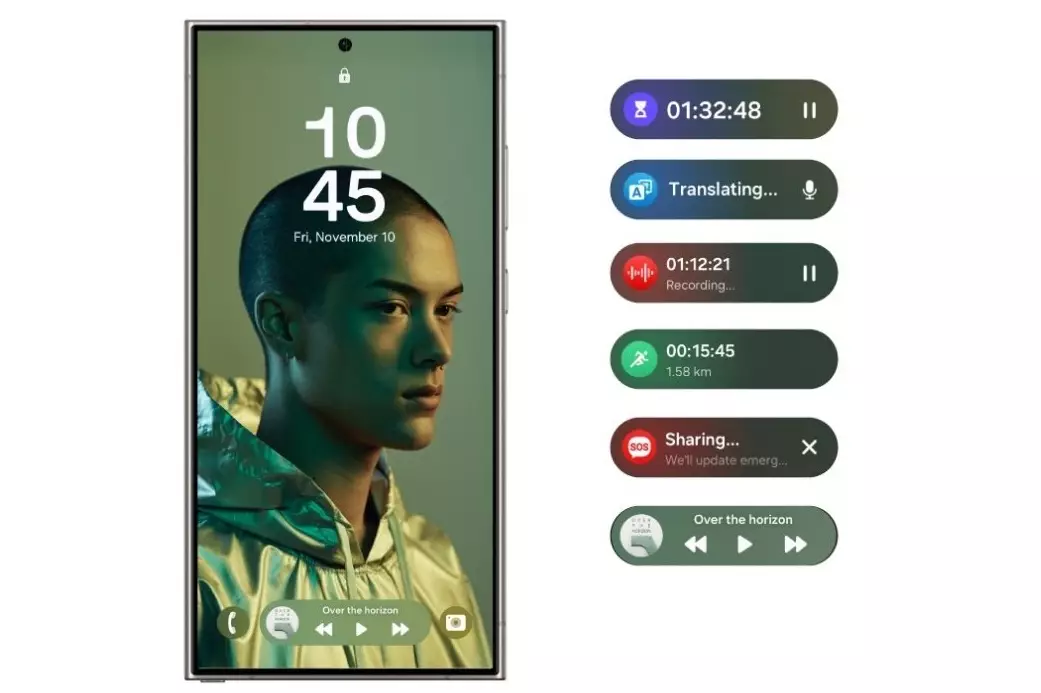 Samsung One UI 7 beta notification bar interface 3.