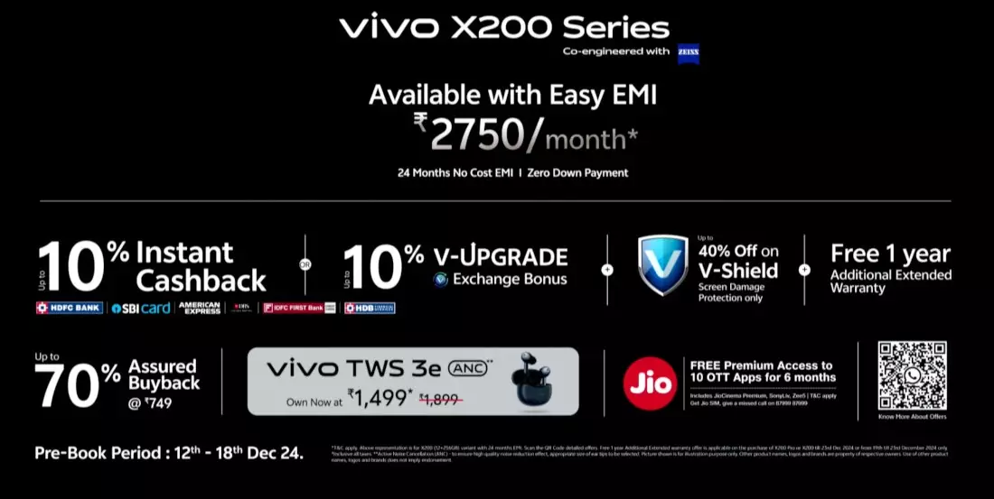 vivo X200 series offline offers India.