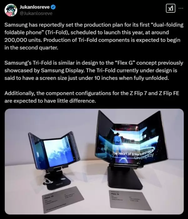 Samsung Tri Fold Leak report.